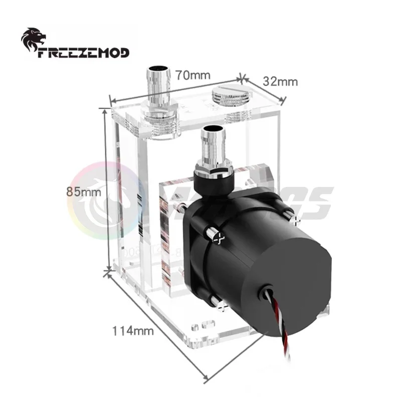 FREEZEMOD depósito de bomba de agua AIO para teléfono móvil/portátil/instrumento Industrial refrigeración por agua silenciosa, flujo 600-700L/H PUB-ST600 - imagen 3