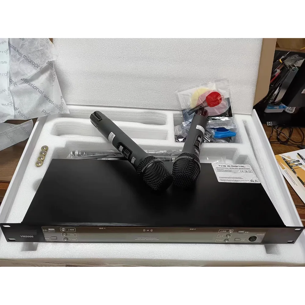 Micrófono inalámbrico VM2000 de 4 antenas 1 a 2 True Diversity Todo metal - imagen 4