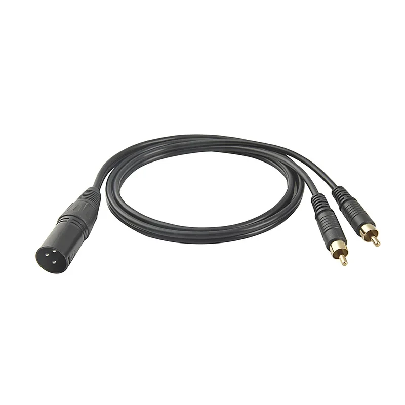 Audio 2 x RCA macho a XLR 3 pines macho hembra Cable amplificador de cañón enchufe de mezcla Cable AV doble XLR a doble RCA 1m - imagen 3