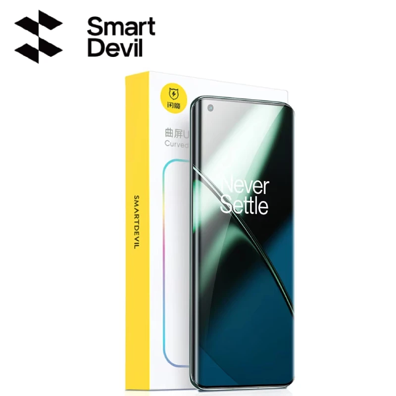 SmartDevil Protector de pantalla UV de pegamento completo para Oneplus 13 12 11 10 Pro película cuántica de cobertura completa para OnePlus Ace3 2 antihuellas