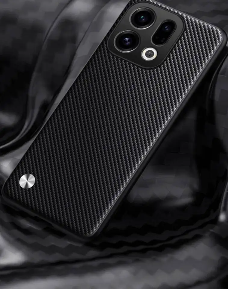 Para OPPO Find X9 Pro funda dura de fibra de carbono PU soporte de anillo cubierta trasera protectora magnética para Find X9 X8 Pro Shell - imagen 2