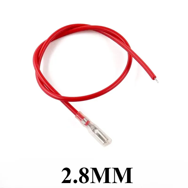 10 Uds 2,8mm/4,8mm/6,3mm Terminal de engarzado empalme conector de pala hembra empalme con cable rojo negro 20cm - imagen 4