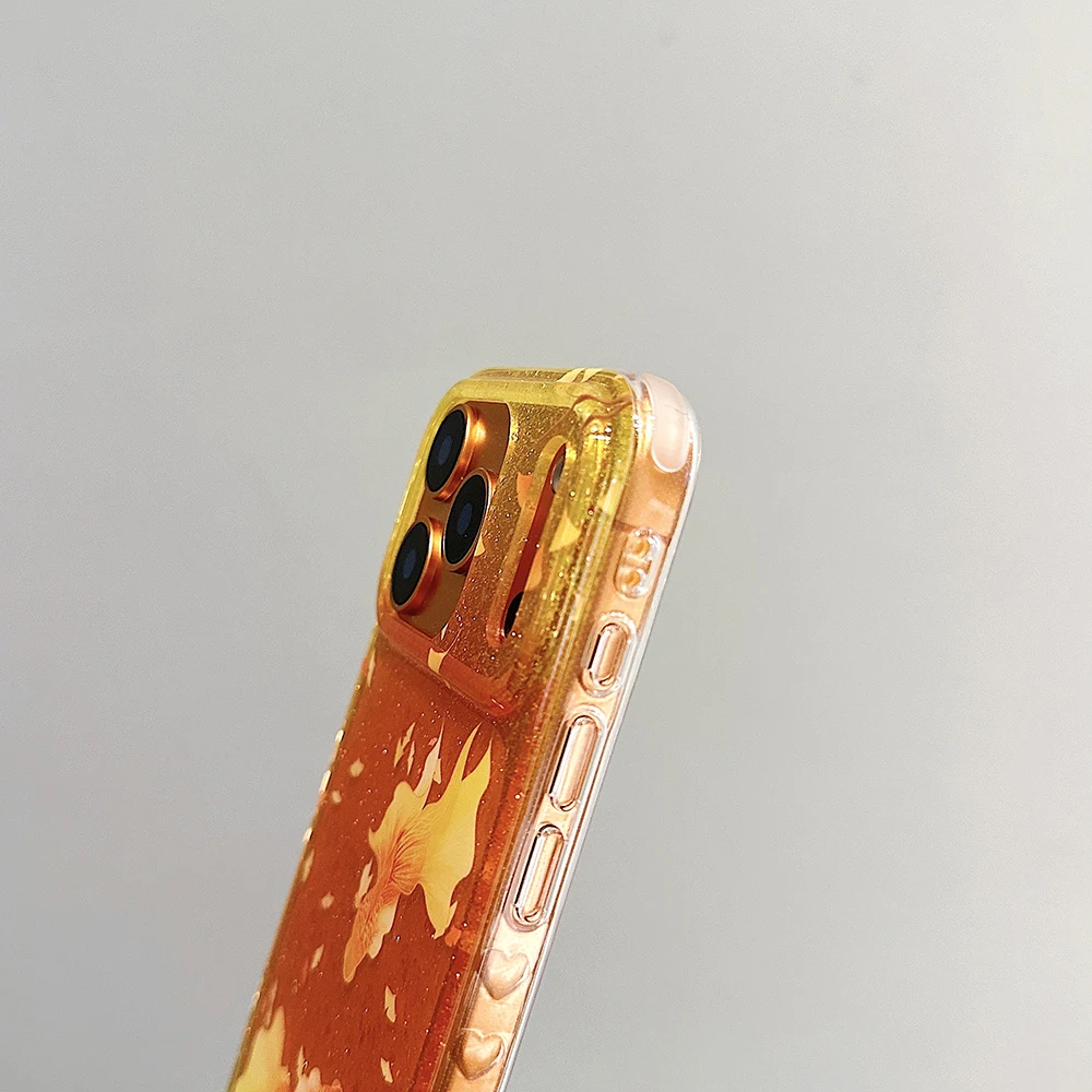 Glitter Luckly Koi Goldfish hermosa Funda de teléfono naranja brillante para IPhone 13 15 14 16 17 Pro Max Funda ostentosa a prueba de golpes - imagen 5