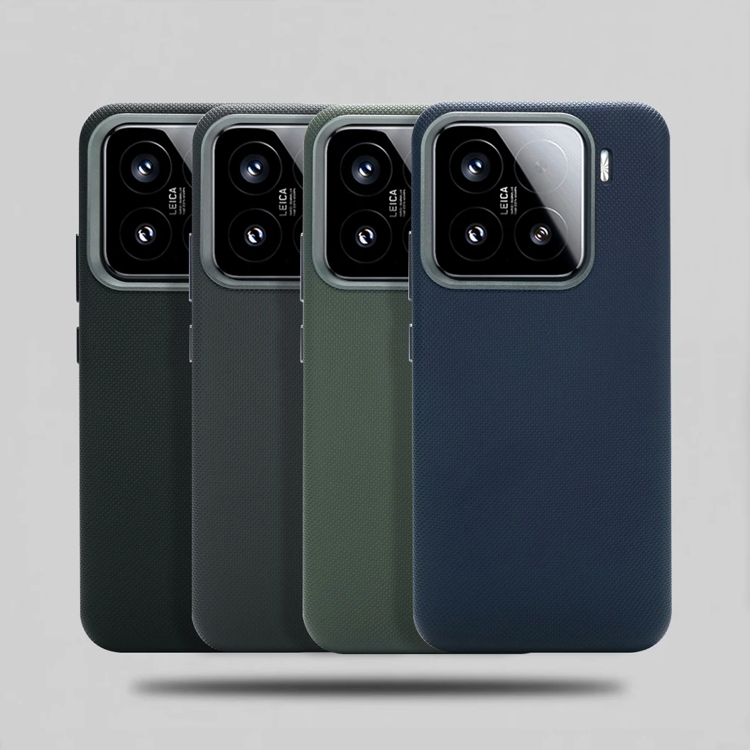 Funda mate de cuero PU con textura en relieve de diamante de lujo para Xiaomi Mi15 Mi 14 15 Pro, lente de Metal de carga inalámbrica a prueba de golpes - imagen 2