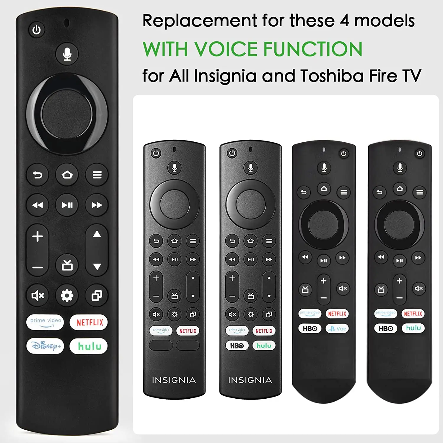 Mando a distancia de repuesto para televisor inteligente, Control remoto por voz para Insignia, Toshiba, Netflix, Prime, Hulu, teclas de atajo, NS-RCFNA-21 - imagen 3
