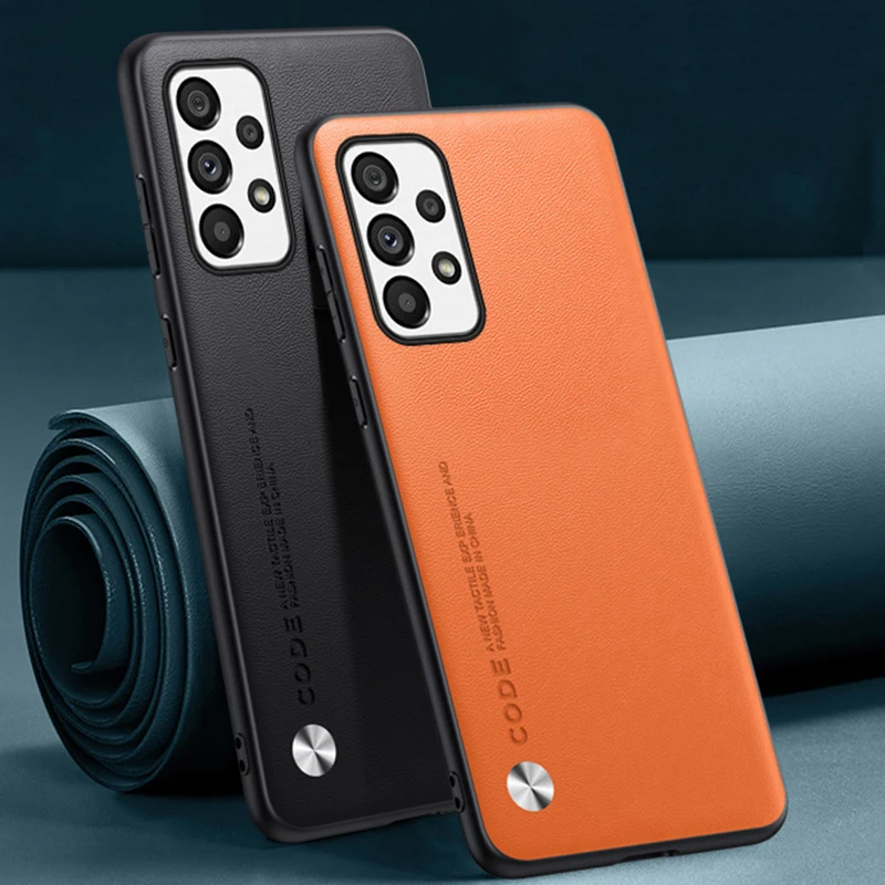 Funda de cuero PU de lujo para Samsung Galaxy A73 5G, funda trasera de silicona a prueba de golpes, funda de teléfono de protección completa para Samsung A73 Coque - imagen 2