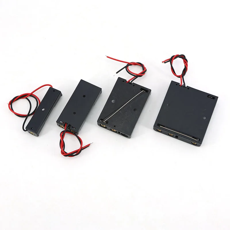 1X 2X 3X 4X AAA 1,5 v 3v 4,5v 6v soporte de batería caja de almacenamiento baterías 1 2 3 4 ranuras AAA cajas para banco de energía contenedor 2 pines cable - imagen 4