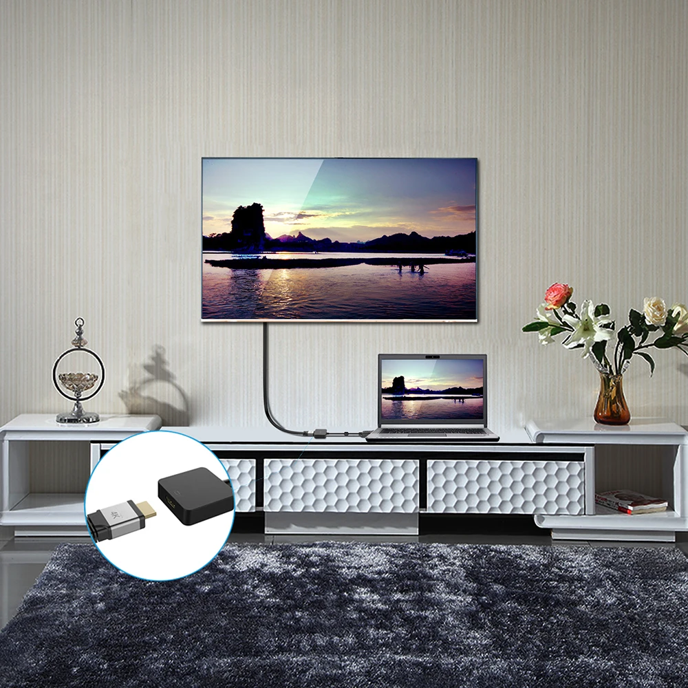 Cable DisplayPort a HDMI 4K DisplayPort HDMI adaptador de vídeo convertidor DP a HDMI 1,4 4K salida de vídeo para PC portátil AMD Nvidia HDTV - imagen 3