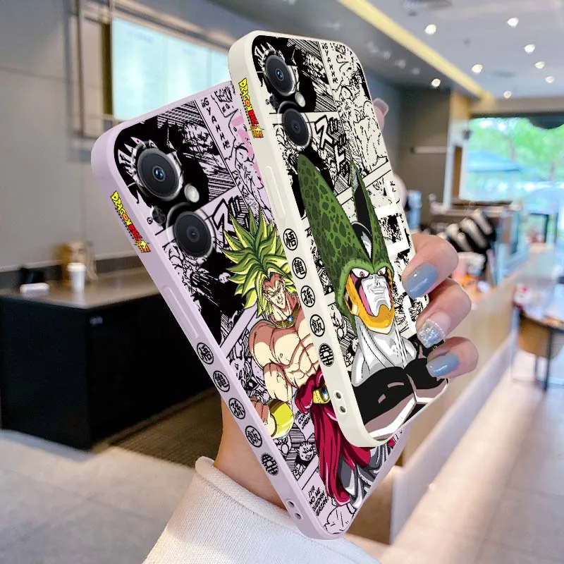 D-Dragon Ball Broly Jiren cubierta para OPPO Reno 8 7 6 5 A96 A78 A74 A72 A58 A53 A40 A54s Lite 5G funda de teléfono con cuerda izquierda líquida - imagen 2