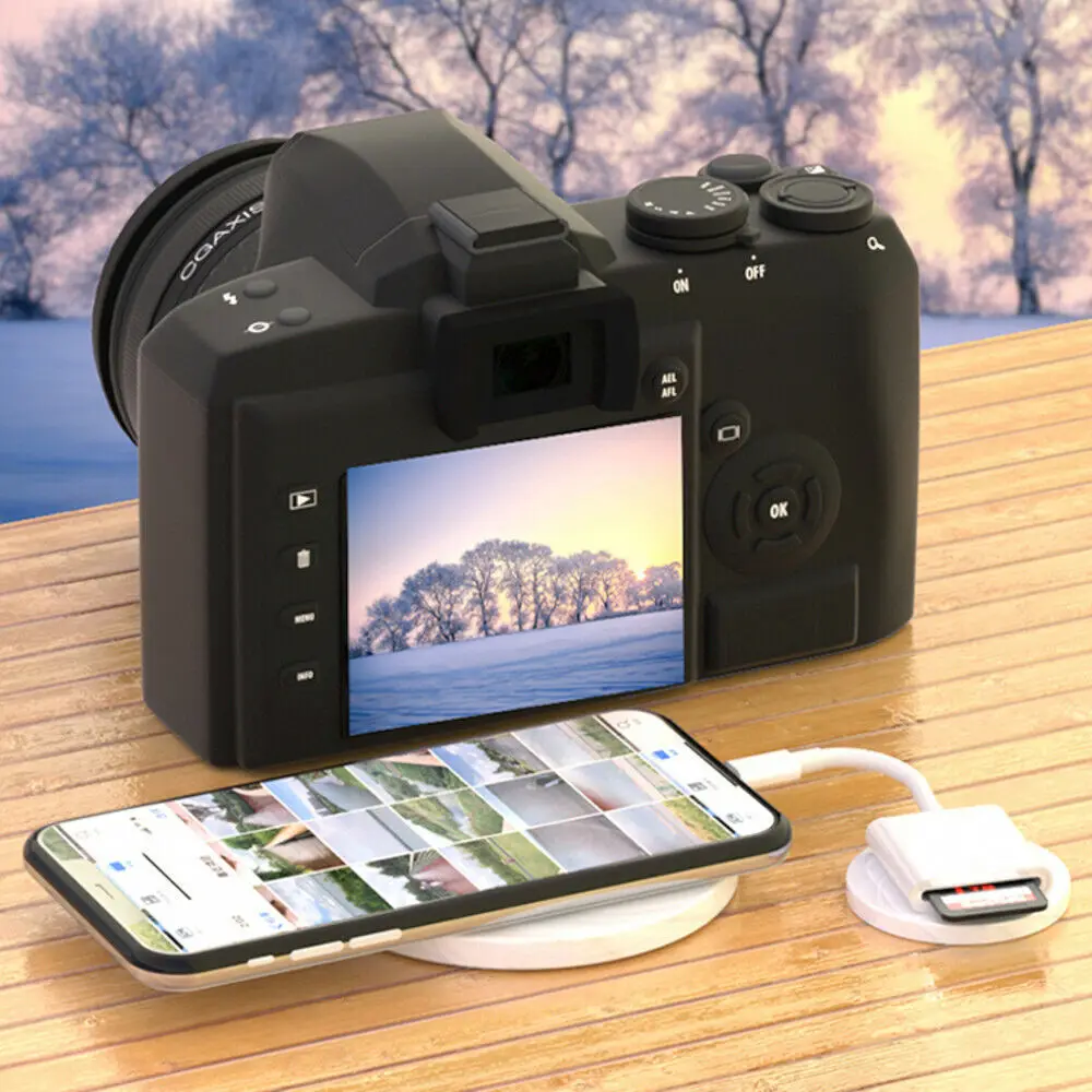 Lector de cámara de tarjeta SD iOS para iPhone Lector de tarjetas SD Lector de tarjetas de memoria Visor de cámara de rastreo Adaptador de tarjeta SD para iphone 14 - imagen 3