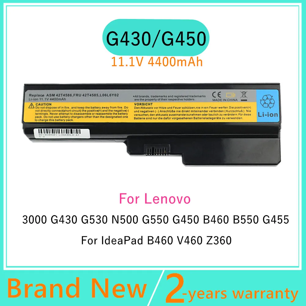 Juyaning batería del ordenador portátil para LENOVO IdeaPad V460 Z360 G455 G530 G555 G550 L06L6Y02 L08L6C02 L08L6Y02 L08N6Y02 L08S6D02 L08S6Y02