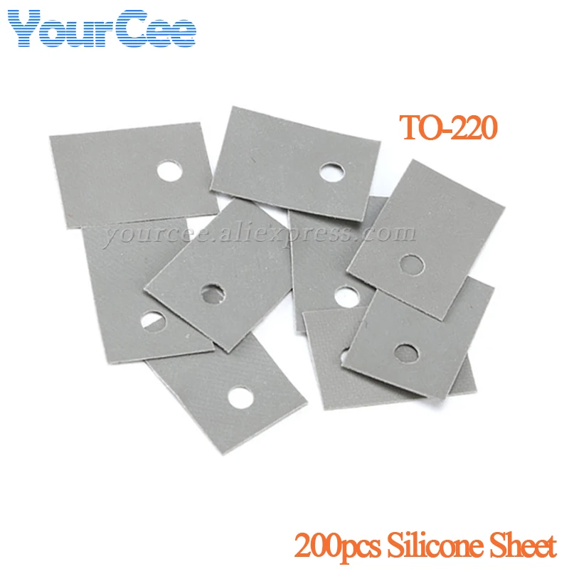 500 uds/100 Uds TO-220 almohadilla de silicona aislada tira disipador de calor cuña a 220 Transistor arandela de aislamiento de plástico - imagen 3