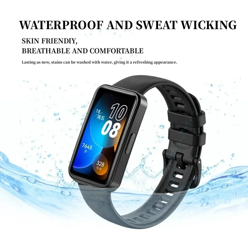 Correas de reloj para Huawei Band 10-9-8-NFC, pulsera de repuesto, pulsera deportiva de silicona suave en Smart Band 9, accesorios de correa de reloj - imagen 4