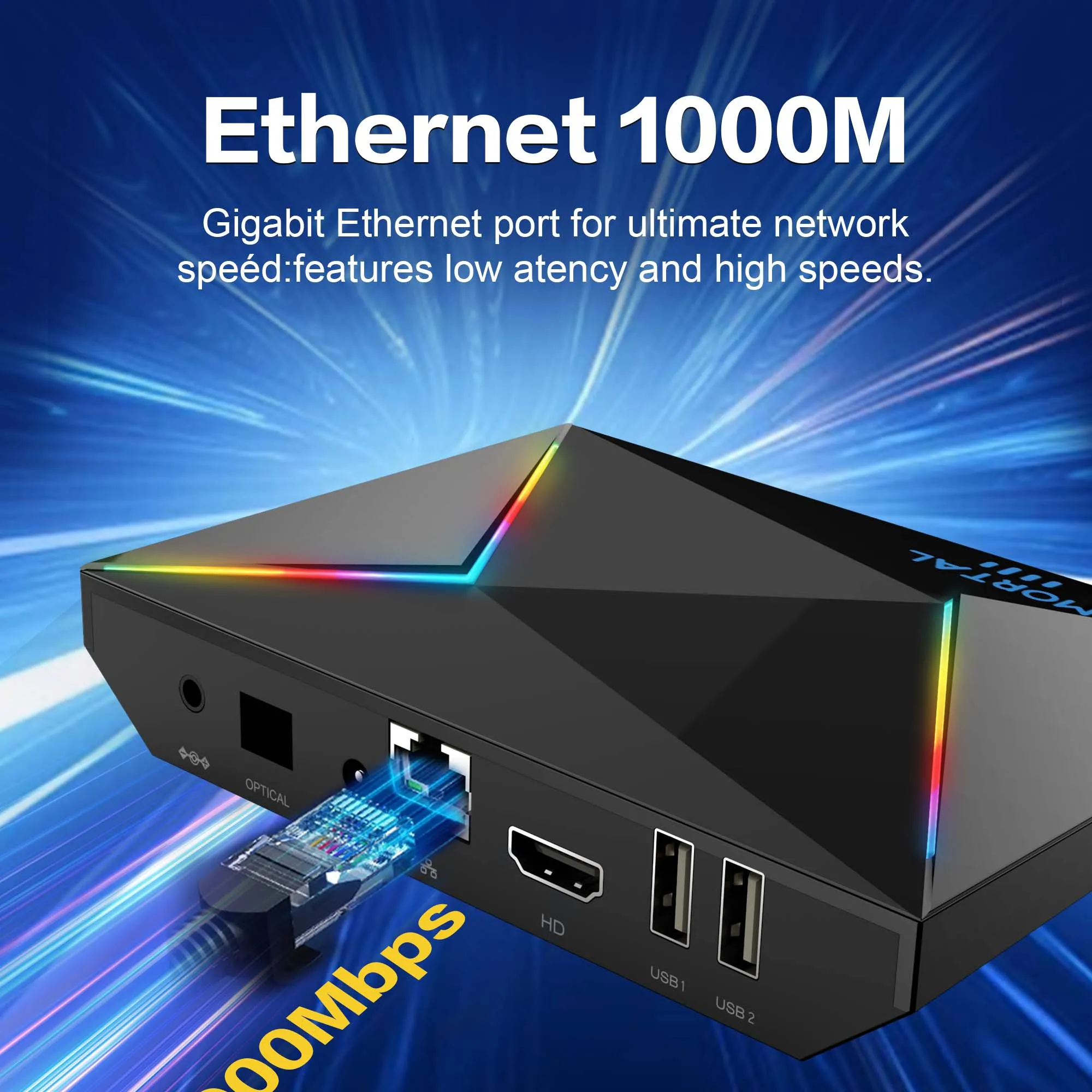 Android14 Streaming TV Box Wifi6 1000M Mortal T9 Smart 8K 4K cine en casa AllwinnerH728 Octa Core Netflix Bluetooth Chromecast - imagen 5