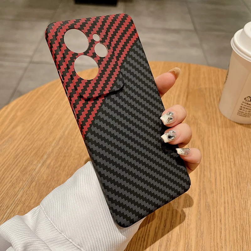 Para Realme GT 7 Pro funda ultrafina de fibra de carbono con patrón de rayas textura mate cubierta de luz dura para Realme GT7 Pro - imagen 2