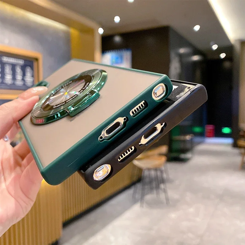 Funda con soporte magnético para Samsung Galaxy54 A34 A24 A14 A04 A04S A52 A52S A72 funda de teléfono esmerilada borde suave a prueba de golpes con soporte - imagen 3