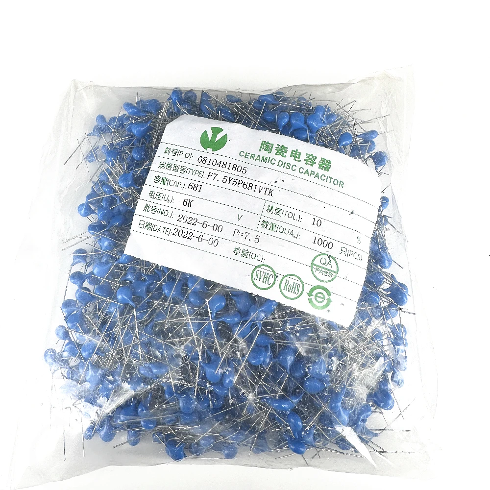 (1000 uds) 681 6KV Y5U 10% 680PF 6000V E6KV 681K condensador de chip de alto voltaje