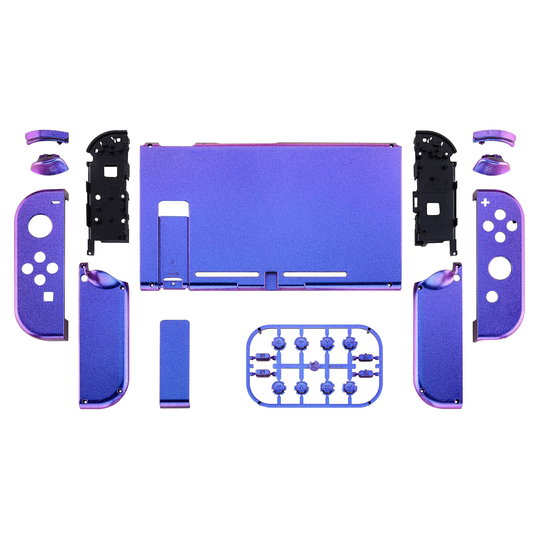 Placa trasera de consola eXtremeRate, carcasa y botones de controlador para Nintendo Switch - Camaleón Púrpura Azul - imagen 2