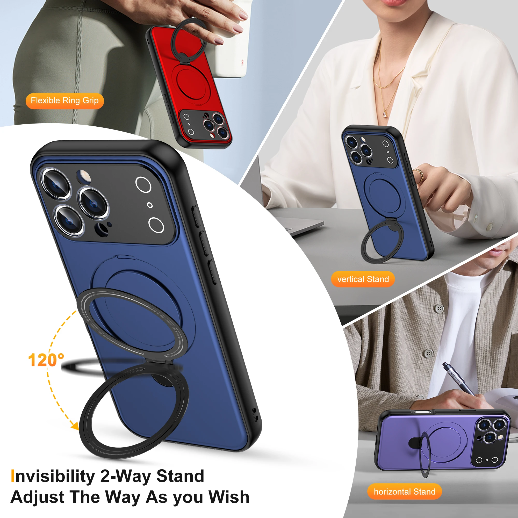 Soporte Invisible magnético para funda de teléfono Magsafe para iPhone 17 Air 16 15 14 13 12 11 Pro Max Plus, funda protectora de lente a prueba de golpes - imagen 5