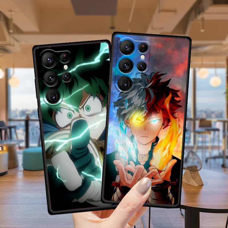 Funda trasera negra de película de Anime My Hero Academia para Samsung Galaxy S24, S23, S22, S21, S20 FE, S10, S10E Plus, Ultra Pro Lite, 5G - imagen 2