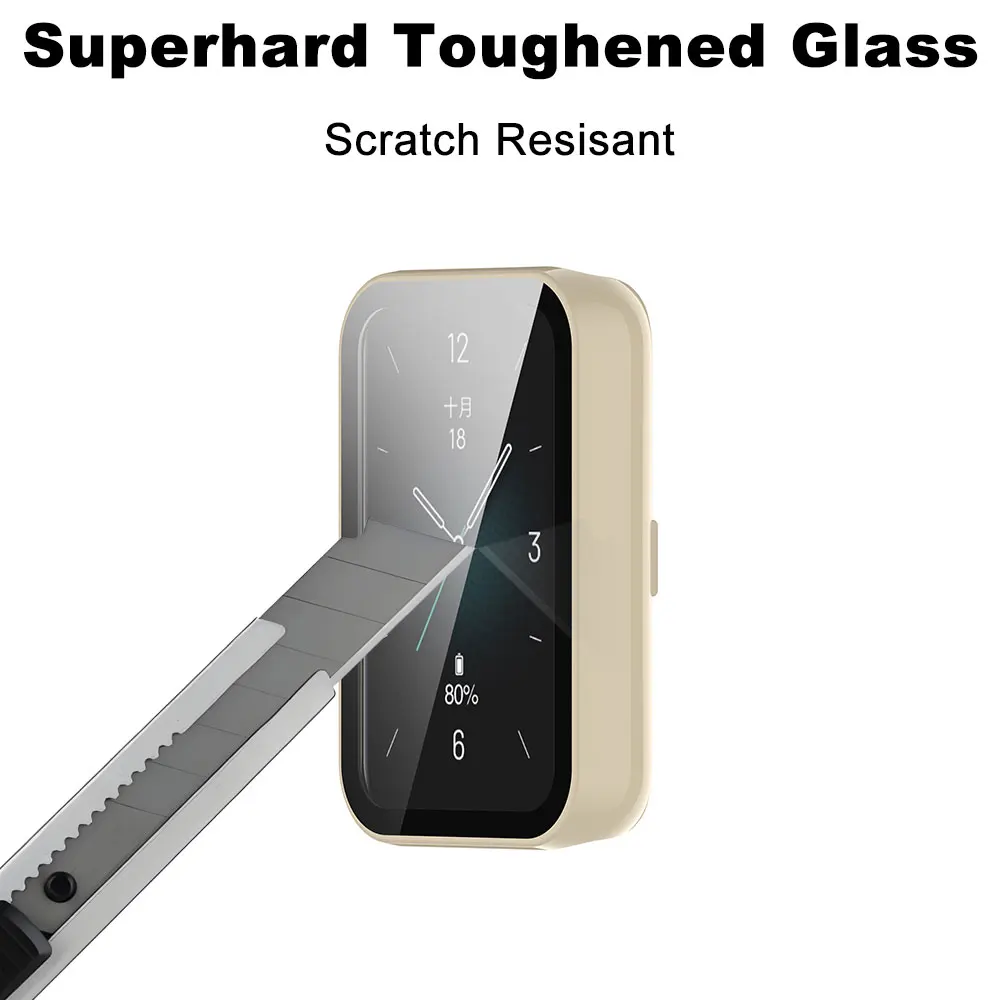 Vidrio templado + funda de PC para reloj inteligente Honor Band 9, Protector de pantalla integral, parachoques duro para Huawei Honor Band9 - imagen 3