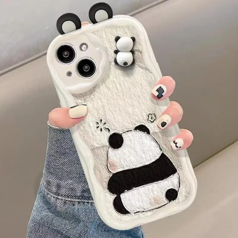Bonita funda 3D Pnada para Xiaomi Redmi Note 13 Pro, 5G, 12, 13 Pro Plus, Redmi 12, POCO X6, M6 Pro, patrón de onda, funda trasera de teléfono para pareja - imagen 5
