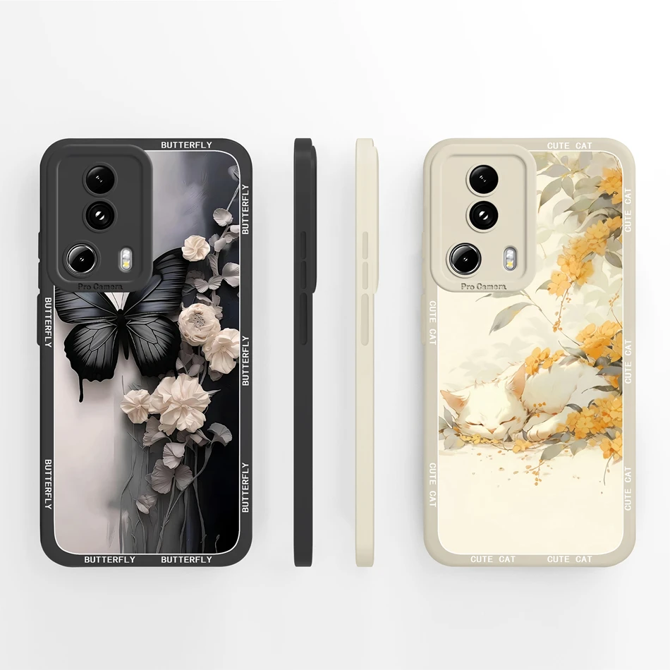 Para Xiaomi 13 Pro Lite / Civi 2 funda elegante con patrones de flores funda de teléfono de silicona líquida suave para Xiaomi13 parachoques de cobertura completa - imagen 4