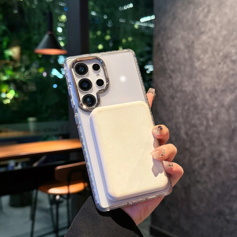 Magsafe-funda de teléfono con plano posterior, círculo de Color sólido con carga inalámbrica magnética, HD, para Samsung S25 Ultra S23 S22 S24 Ultra Plus - imagen 3