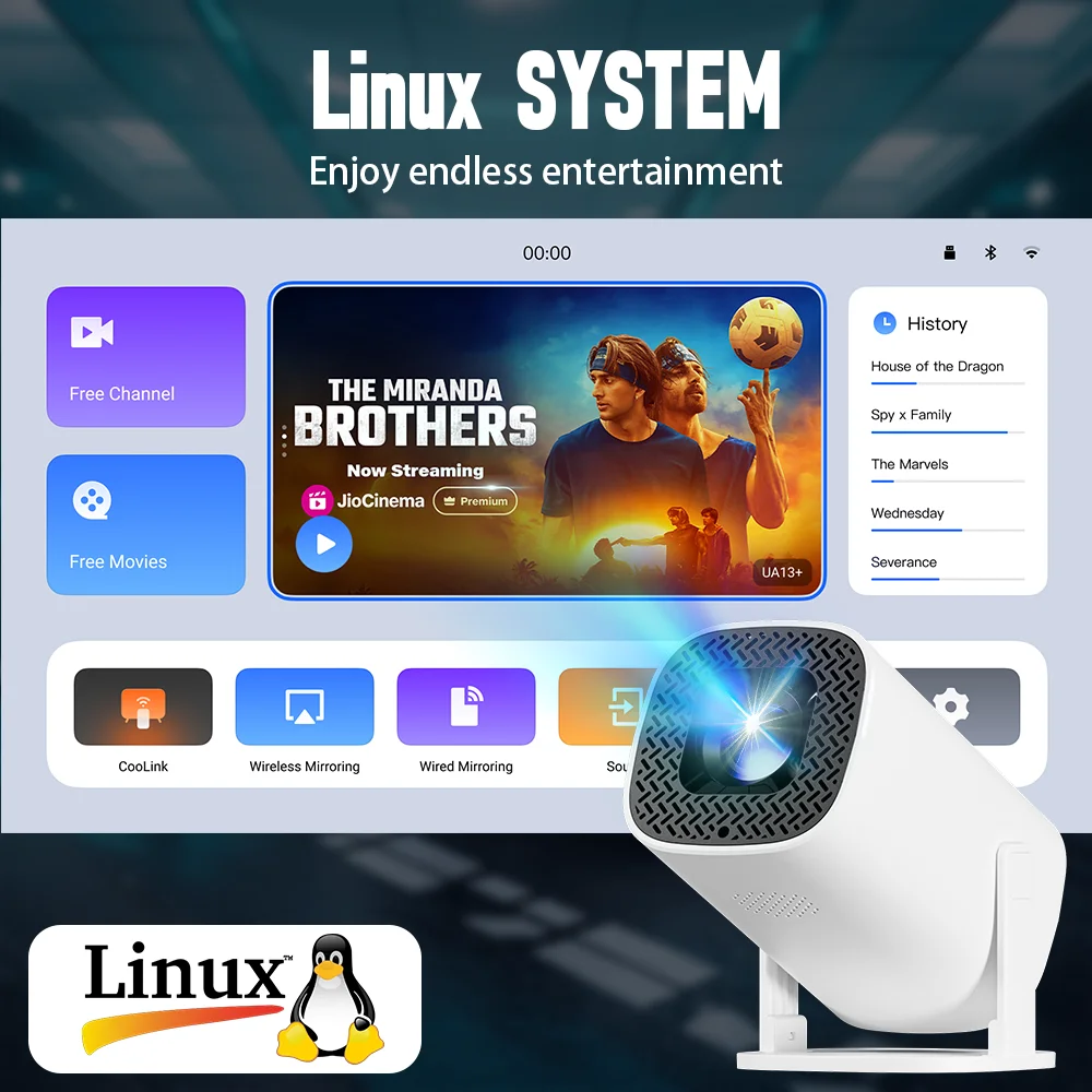 Proyector de cine en casa P30PRO Coolita OS WIFI 6 nativo 720P con altavoces proyector portátil de cine para exteriores con reproductor multimedia - imagen 2