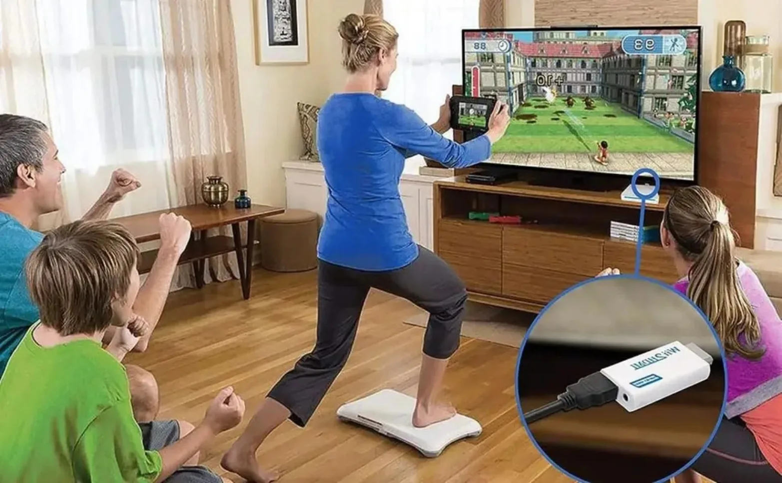 GRWIBEOU HD1080P Wii a adaptador convertidor Compatible con HDMI Wii2 convertidor Compatible con HDMI Audio de 3,5mm para pantalla de Monitor HDTV de PC