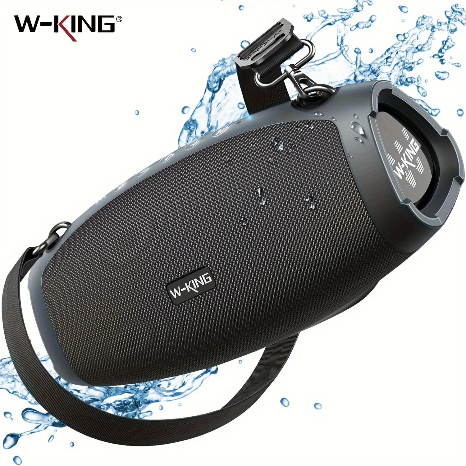 W-KING Altavoz Bluetooth portátil resistente al agua de 70W, subwoofer Boombox inalámbrico para exteriores, radiadores pasivos triples, graves profundos