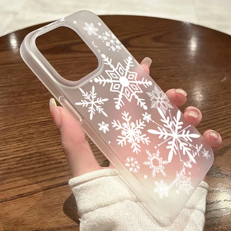 Funda de teléfono transparente con diseño de copo de nieve de Navidad e invierno para iPhone 17 16 15 14 13 12 11 Pro Max XS X XR 7 8 Plus 17 Air Cover - imagen 3