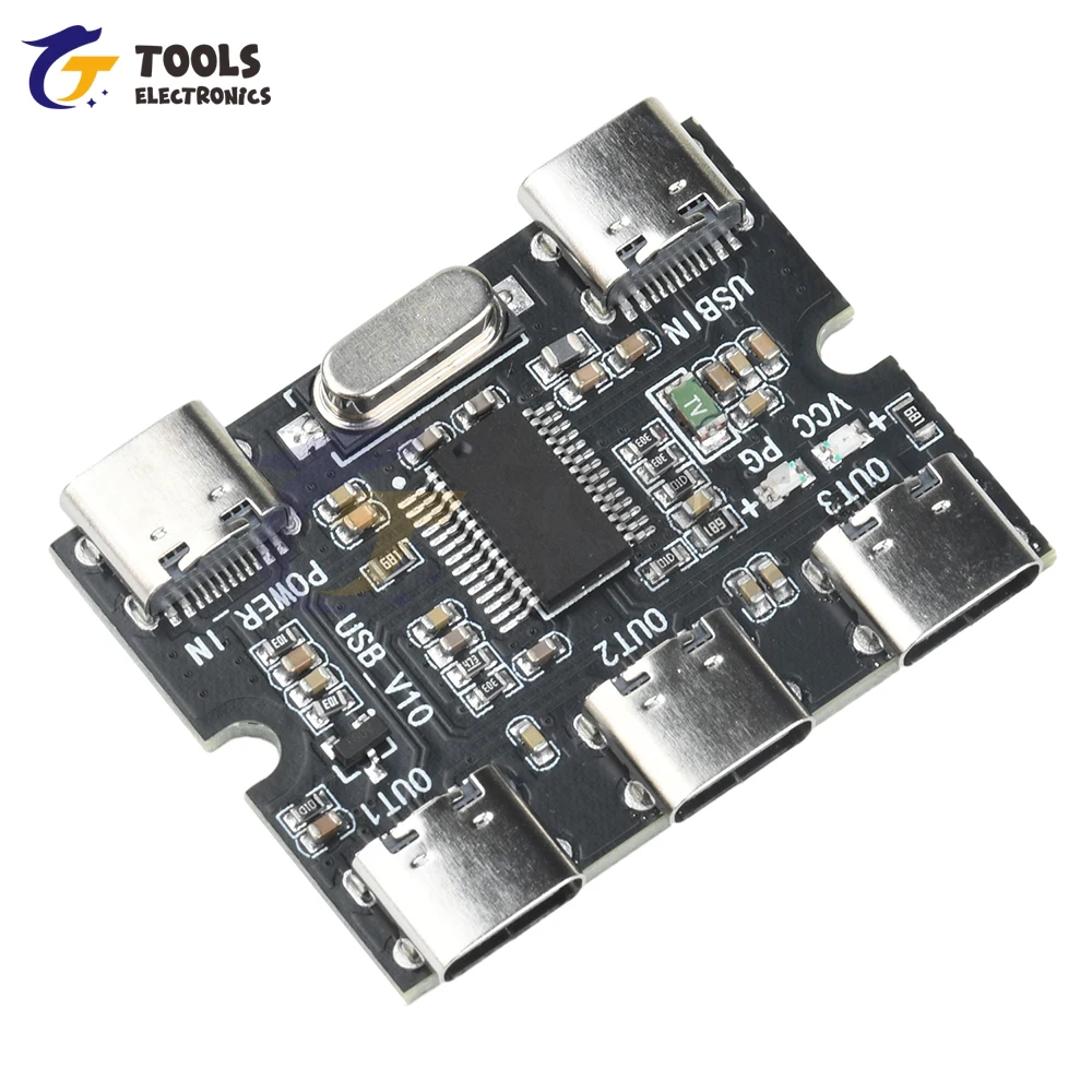 Tipo el concentrador 1 del eje de la placa de expansión USB C en el módulo de expansión USB Hud del eje de 3 salidas con la interfaz de alimentación - imagen 2