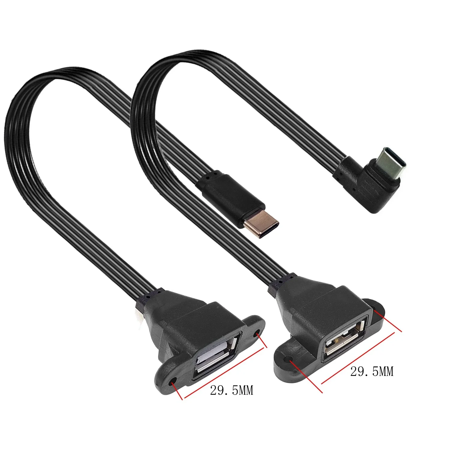 Cable plano USB tipo C a OTG USB, adecuado para teléfonos y computadoras con función en adaptador TYPE-C macho de 90 grados a USB 2,0 hembra - imagen 4