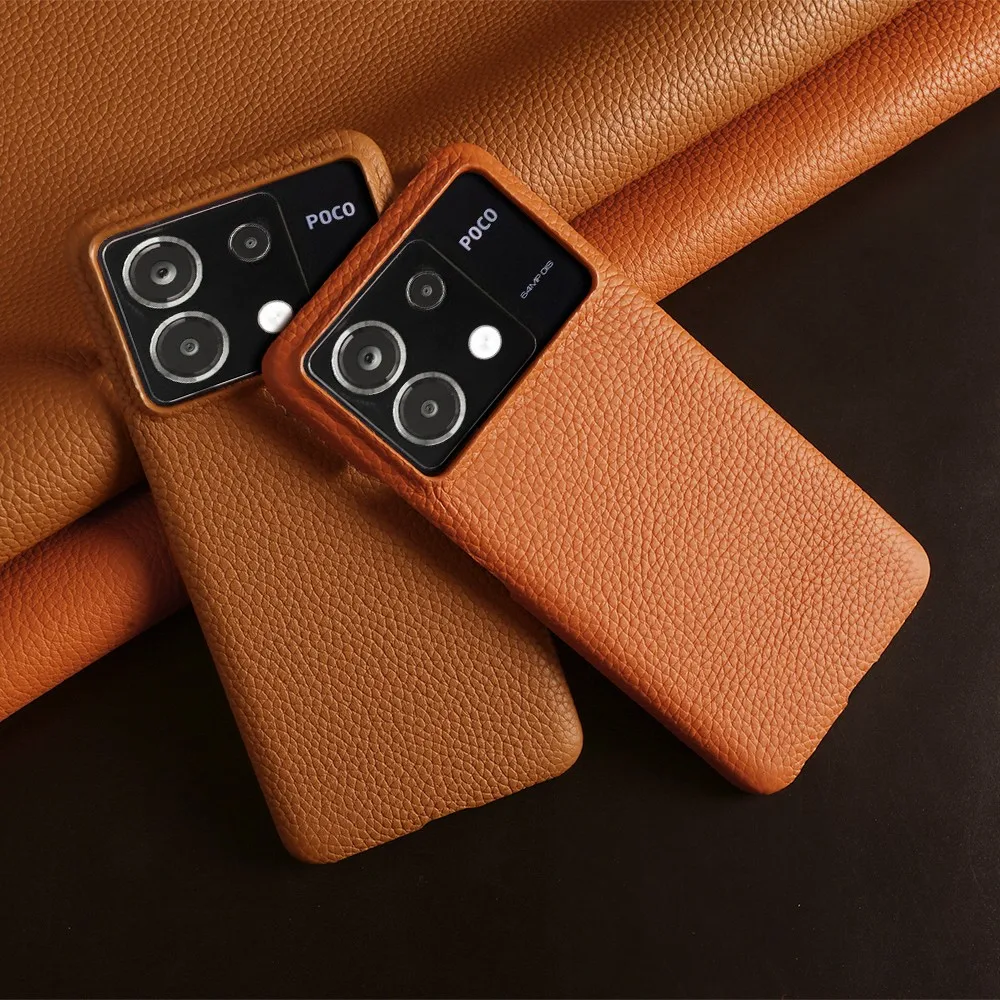 Para POCO X6 Pro Funda de negocios Funda de cuero genuino para Poco F5Pro POCO X7Pro Mi14Pro 13T 12Pro 12T Funda trasera a prueba de golpes - imagen 4