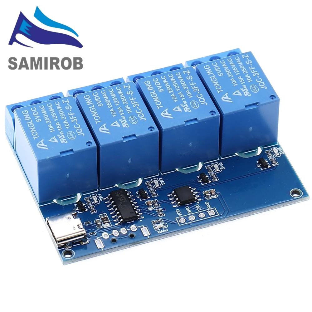 Módulo de relé LCUS-1 /2 /4 vías tipo C/ USB-A convertidor electrónico PCB USB interruptor de Control inteligente para arduino - imagen 4