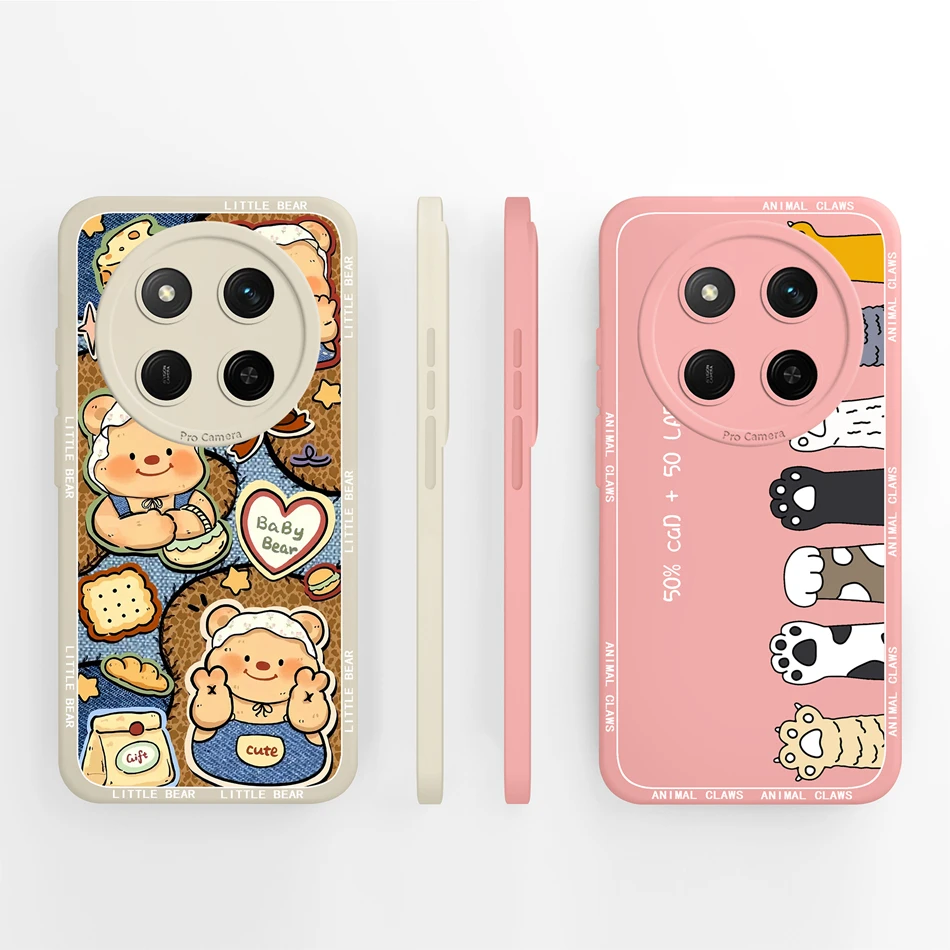 Para Honor Magic 7 Lite funda de teléfono garras de gato Fundas de dibujos animados para Honor Magic7Lite suave silicona líquida anticaída contraportada