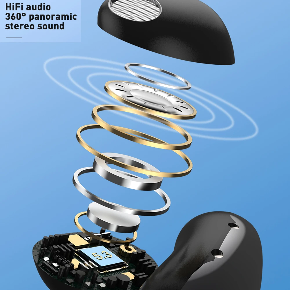 Auriculares inalámbricos con Clip para la oreja, audífonos deportivos sin entrada, sonido estéreo de 360 °, a prueba de sudor, con cancelación de ruido ENC - imagen 4