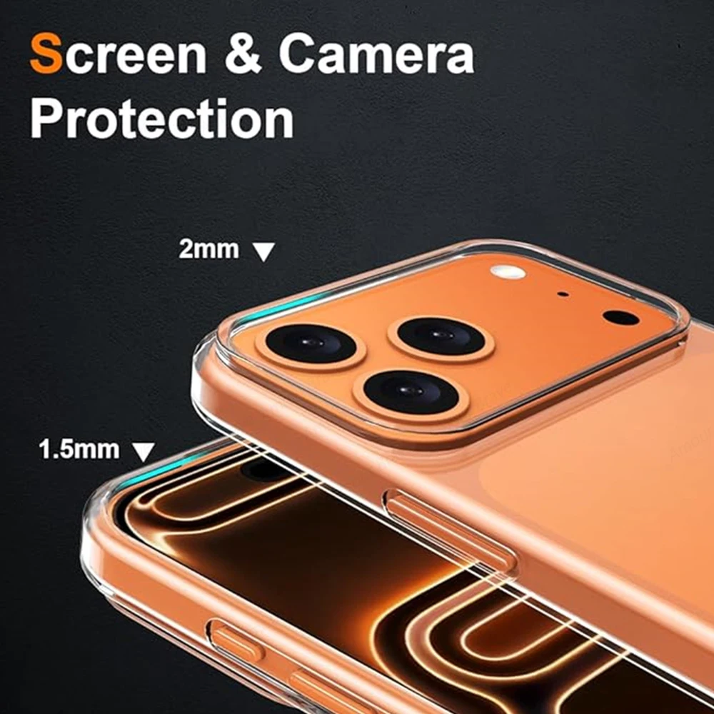 Funda de teléfono transparente de silicona TPU para iPhone 17 Pro Max, Funda transparente suave ultrafina para iPhone 17 Air Funda para iPhone 17 Pro - imagen 4