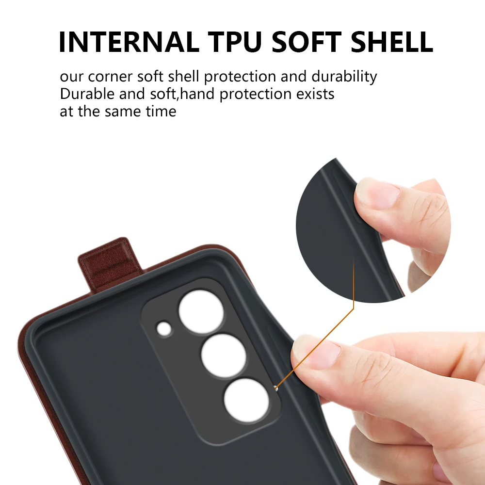 Para OPPO A5 5G Funda de cuero con tapa Funda suave Cartera vertical Ranura para tarjeta de crédito de cuero para OPPO A5 5G - imagen 5