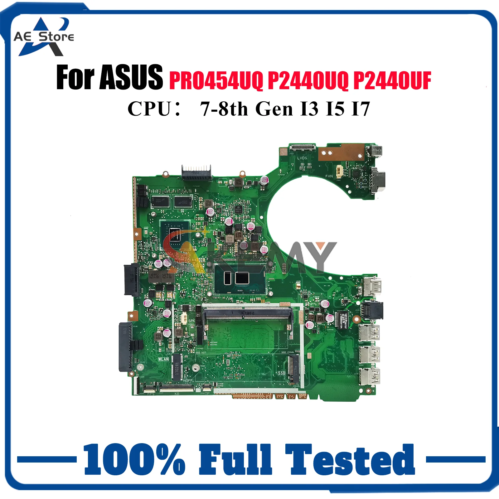 Placa base para ordenador portátil P2440UQ para ASUS ProArt P2440UQ PRO454UQ P2440U P2440UF placa base para portátil con I3 I5 I7 pruebas de CPU OK envío rápido
