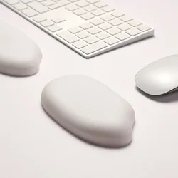 Reposamuñecas para teclado de cuero PU y silicona, blanco y negro