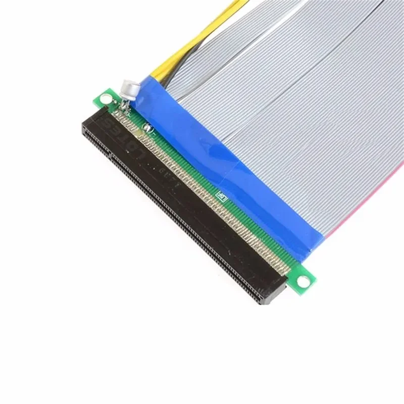 Tarjeta extensora vertical PCI-E x16 pcie pci Express Riser de 16X a 16x con adaptador de cable de cinta y alimentación Molex IDE de 20cm - imagen 5
