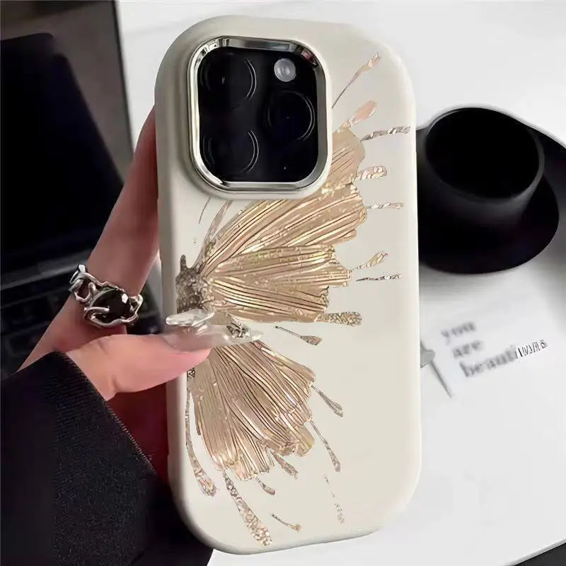 Funda de teléfono de mariposa dorada para VIVO Y22S, Y17S, Y21, Y21S, Y33S, Y16, Y36, Y15S, Y15A, V23, V29, V27, V25, V30 Pro, V29E, V27E - imagen 5