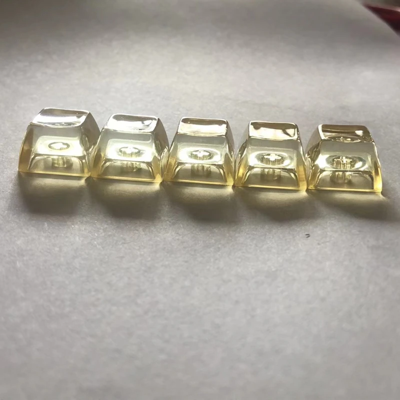 Tapa de llave de resina hecha a mano, tapa de llave de alta transparencia para interruptor MX, SA R4, altura XDA, perfil es amarillo claro, 1 pieza - imagen 5