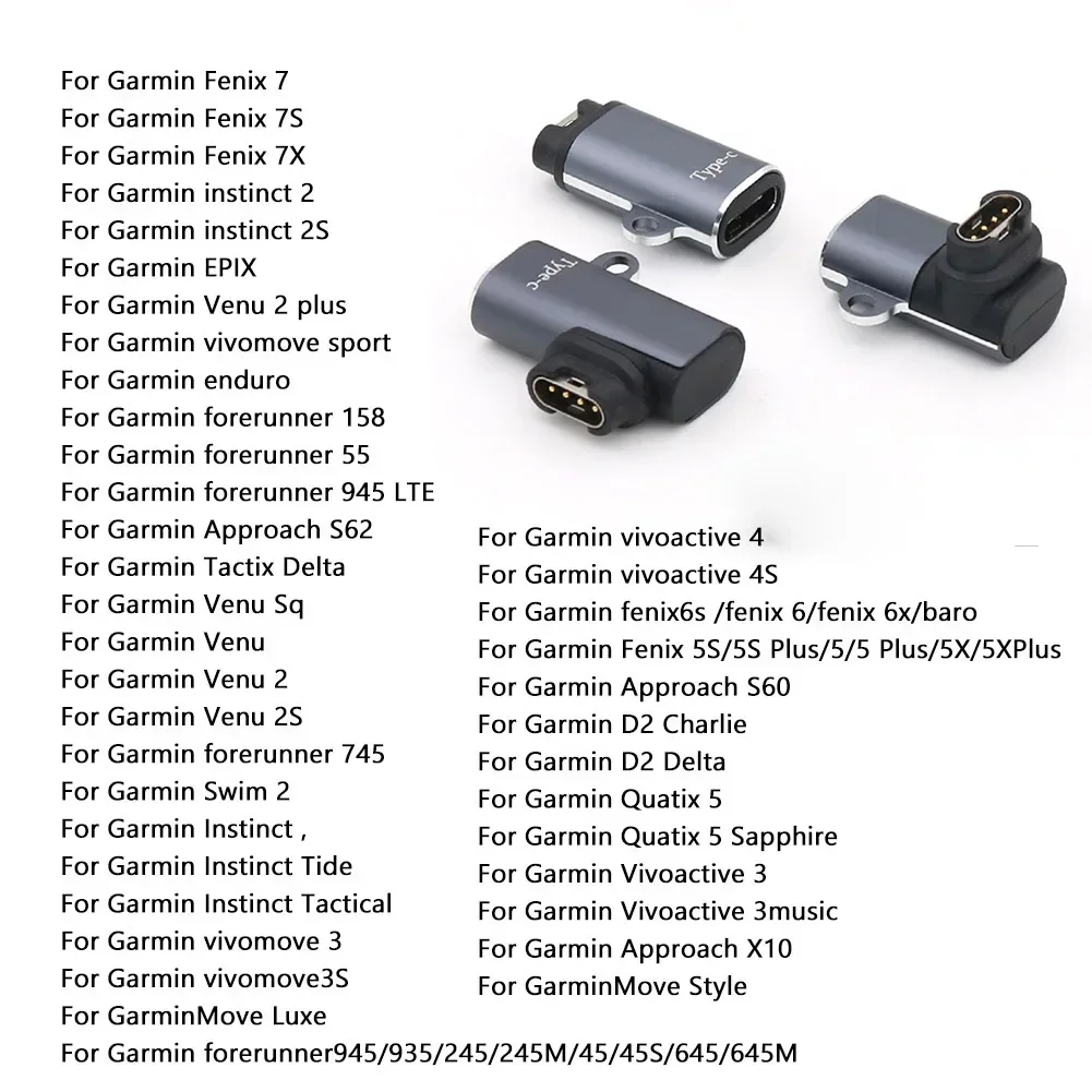 Adaptador de cargador USB tipo C/Micro/ios para reloj Garmin Fenix 7/6/5 Instinct 2S Venu 2 Plus EPIX forerunner 745, convertidor de carga - imagen 5