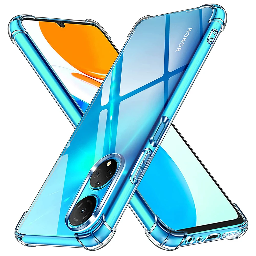 Funda transparente de silicona AirBag de 4 esquinas a prueba de golpes para Honor X10 X20 SE X30 Max X30i X40i X40 GT Racing, funda suave de TPU para teléfono