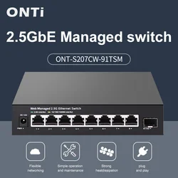 ONTi Conmutador gestionado 2,5 GbE 8 puertos con SFP+ 10G gestión Web