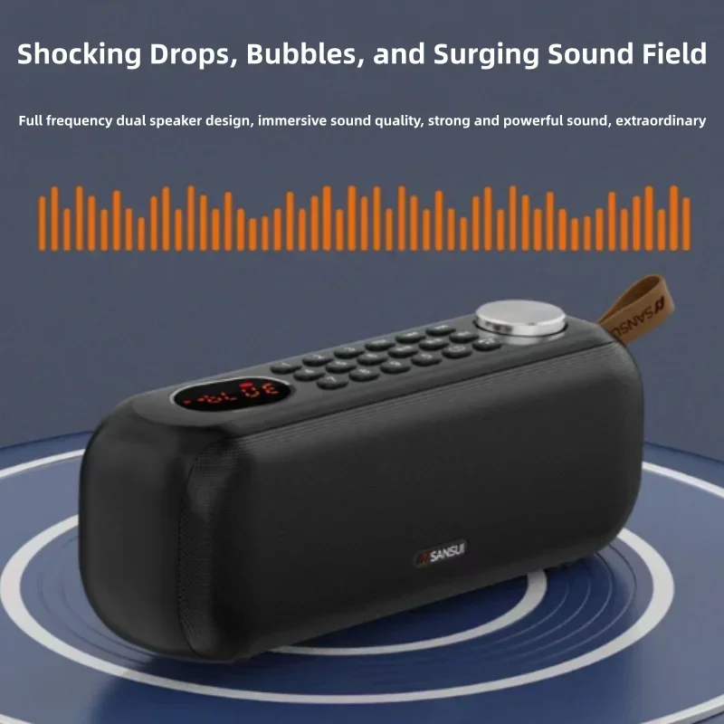 SANSUI F76 Radio FM portátil Calidad de sonido de alta fidelidad Pantalla de reloj LED Altavoz inalámbrico Bluetooth Radio para ancianos al aire libre Reproductor de música - imagen 3