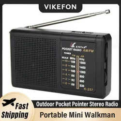 Mini Radio Portátil AM/FM a Pilas con Altavoz Integrado